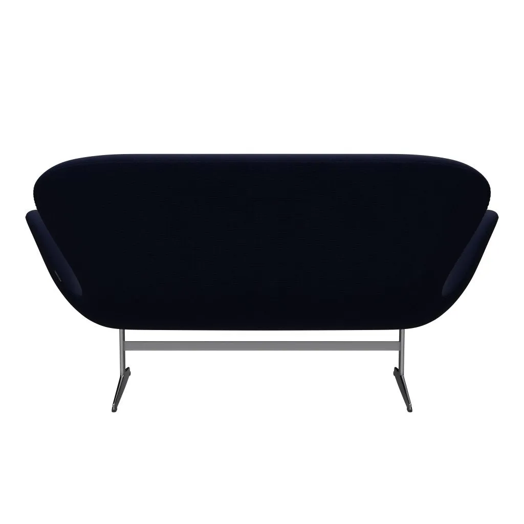 Fritz Hansen Swan™ Sofa 2 Seater, Satin Brushed Aluminium/Fame Blackblue