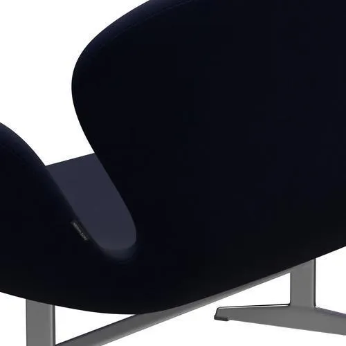 Fritz Hansen Swan™ Sofa 2 Seater, Satin Brushed Aluminium/Fame Blackblue