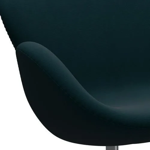 Fritz Hansen Swan™ Sofa 2 Seater, Satin Brushed Aluminium/Fame Dark Green