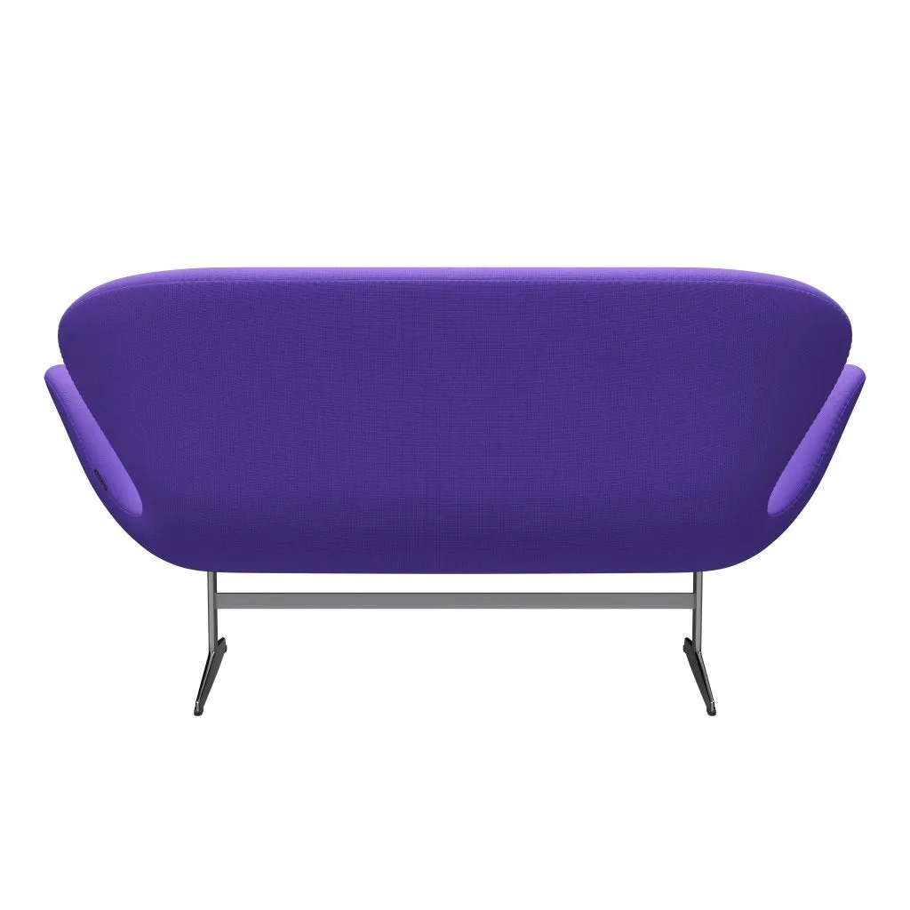 Fritz Hansen Swan™ Sofa 2 Seater, Satin Brushed Aluminium/Fame Violet Light