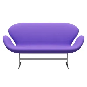 Fritz Hansen Swan™ Sofa 2 Seater, Satin Brushed Aluminium/Fame Violet Light