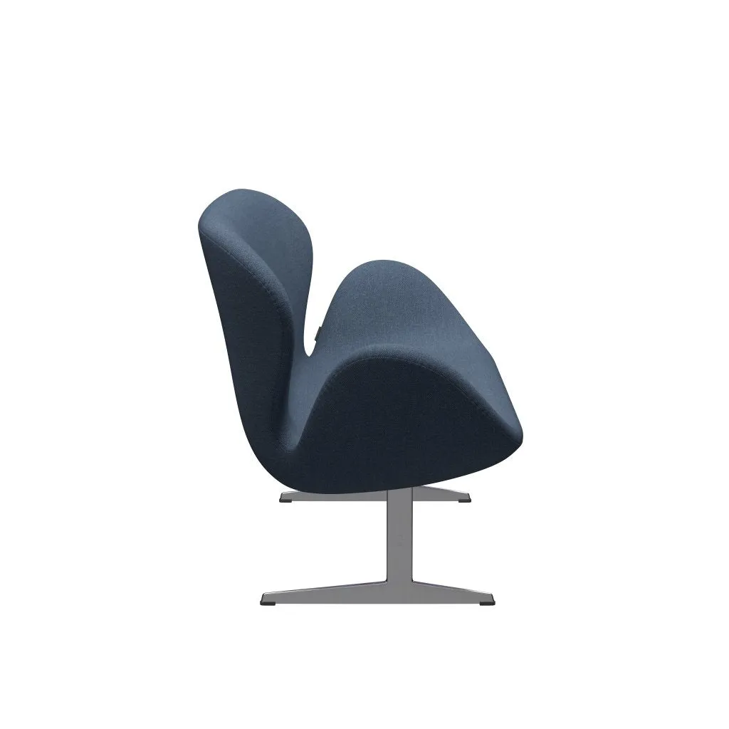 Fritz Hansen Swan™ Sofa 2 Seater, Satin Brushed Aluminium/Fiord Dark Construction/Grey