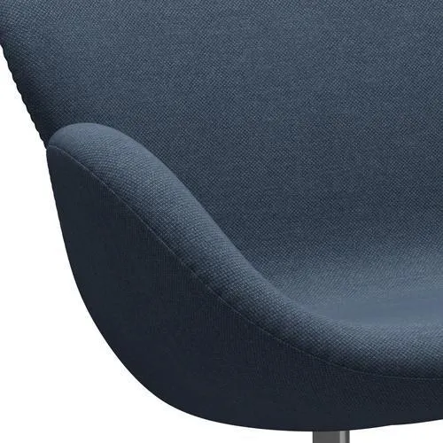 Fritz Hansen Swan™ Sofa 2 Seater, Satin Brushed Aluminium/Fiord Dark Construction/Grey