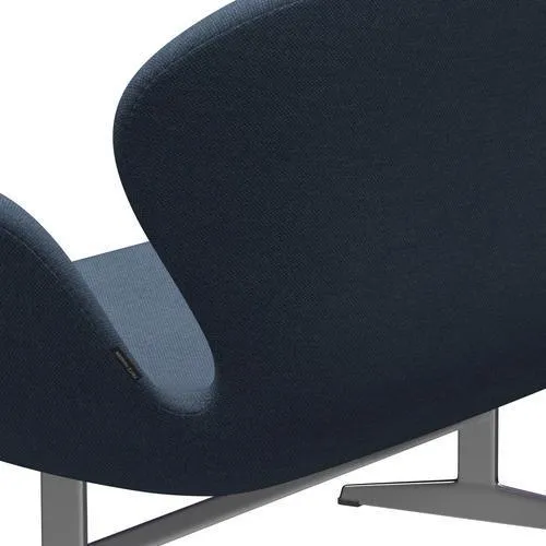 Fritz Hansen Swan™ Sofa 2 Seater, Satin Brushed Aluminium/Fiord Dark Construction/Grey