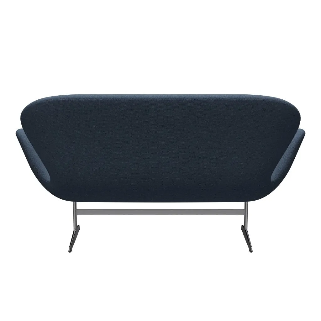 Fritz Hansen Swan™ Sofa 2 Seater, Satin Brushed Aluminium/Fiord Dark Construction/Grey