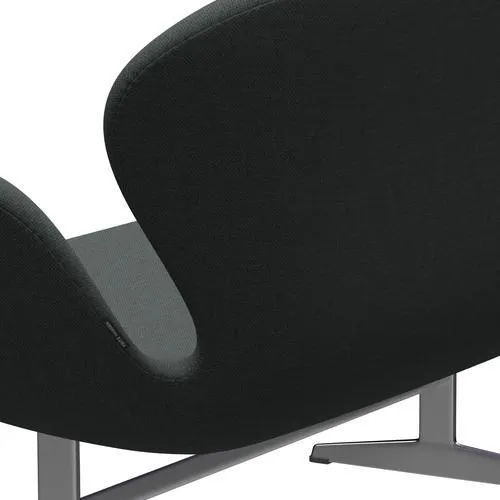 Fritz Hansen Swan™ Sofa 2 Seater, Satin Brushed Aluminium/Fiord Medium Grey/Dark Grey