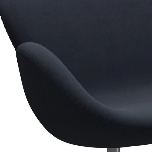 Fritz Hansen Swan™ Sofa 2 Seater, Satin Brushed Aluminium/Fiord Midnight Blue