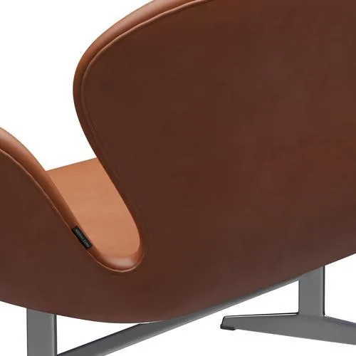 Fritz Hansen Swan™ Sofa 2 Seater, Satin Brushed Aluminium/Grace Walnut