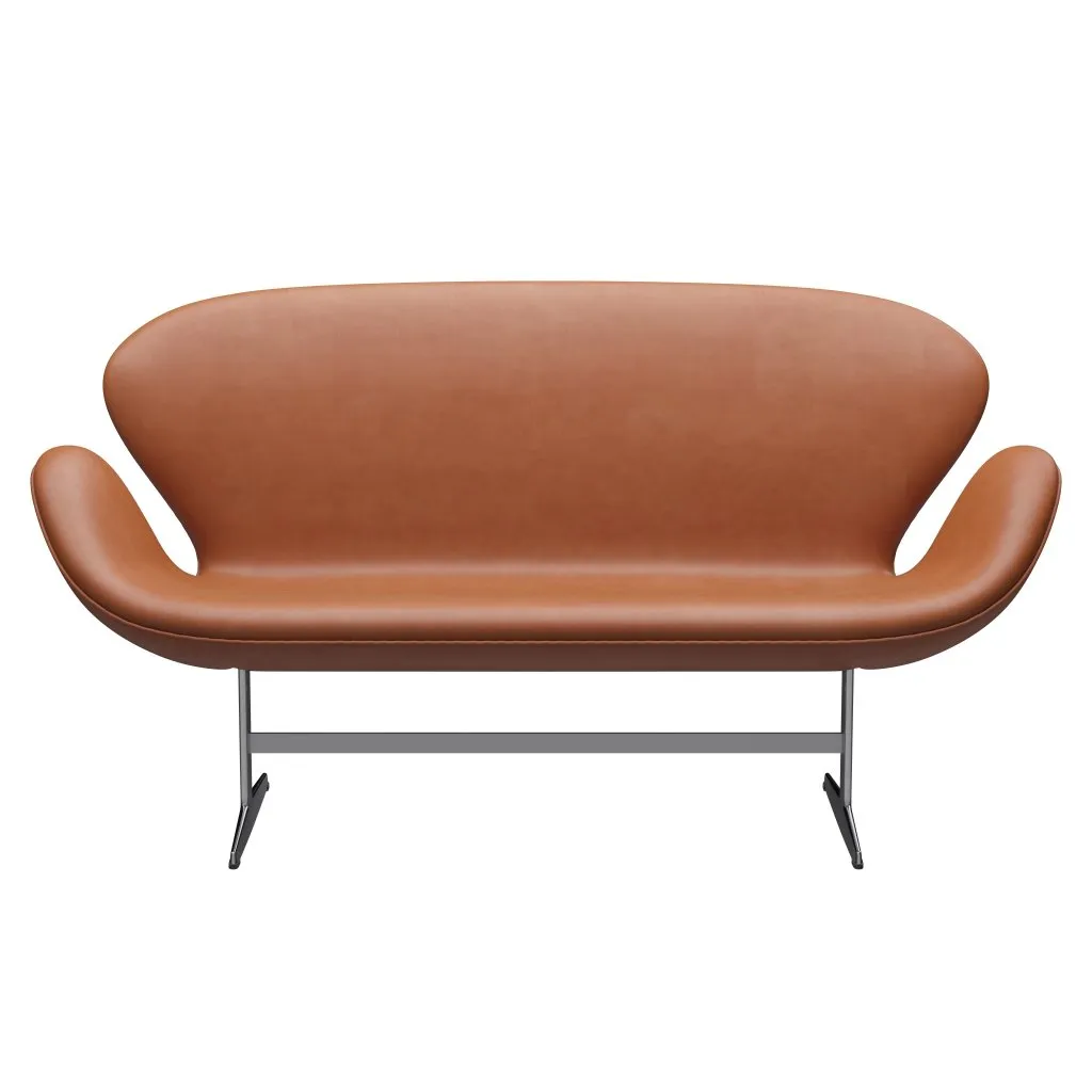 Fritz Hansen Swan™ Sofa 2 Seater, Satin Brushed Aluminium/Grace Walnut