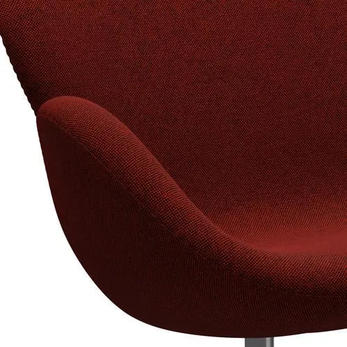 Fritz Hansen Swan™ Sofa 2 Seater, Satin Brushed Aluminium/Hallingdal Red/Black