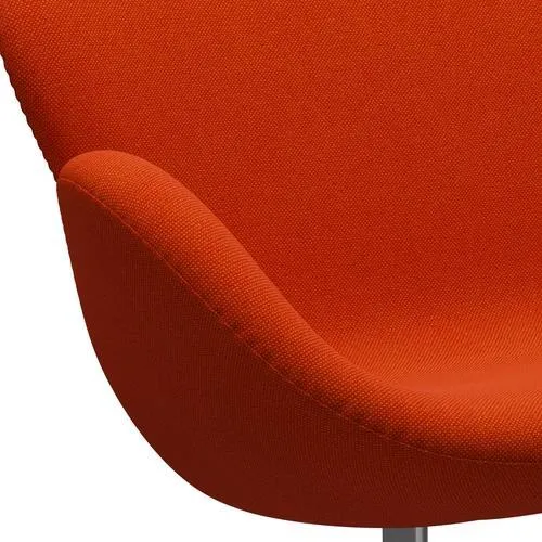 Fritz Hansen Swan™ Sofa 2 Seater, Satin Brushed Aluminium/Hallingdal Red/Orange