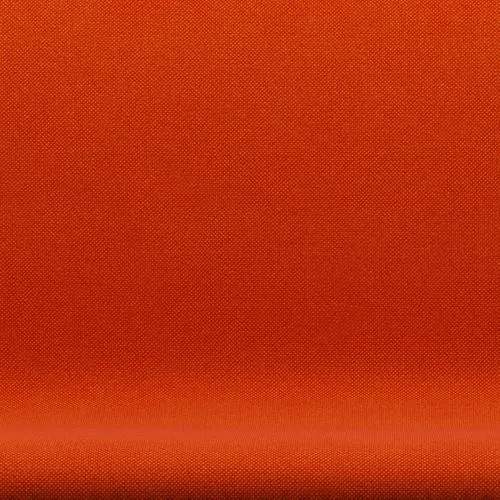 Fritz Hansen Swan™ Sofa 2 Seater, Satin Brushed Aluminium/Hallingdal Red/Orange