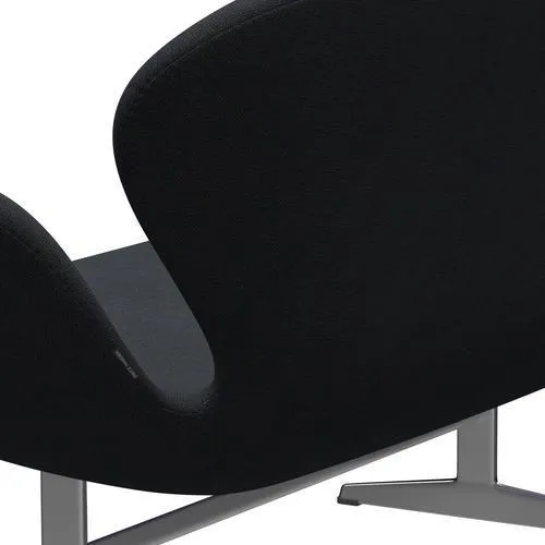 Fritz Hansen Swan™ Sofa 2 Seater, Satin Brushed Aluminium/Hallingdal Violet/Green