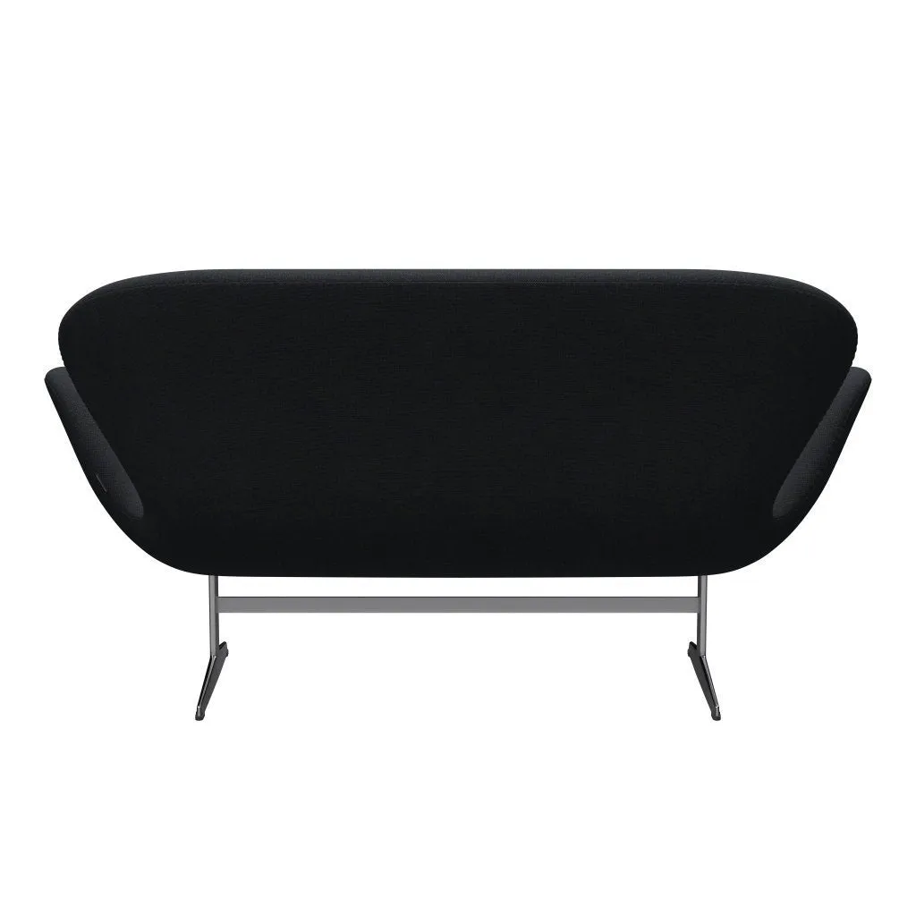 Fritz Hansen Swan™ Sofa 2 Seater, Satin Brushed Aluminium/Hallingdal Violet/Green