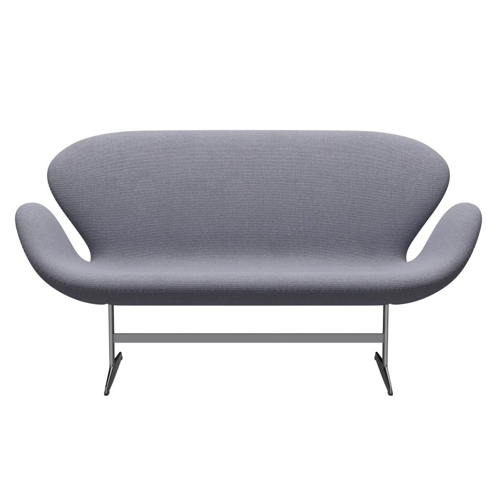 Fritz Hansen Swan™ Sofa 2 Seater, Satin Brushed Aluminium/Re Wool Lavender/Natural