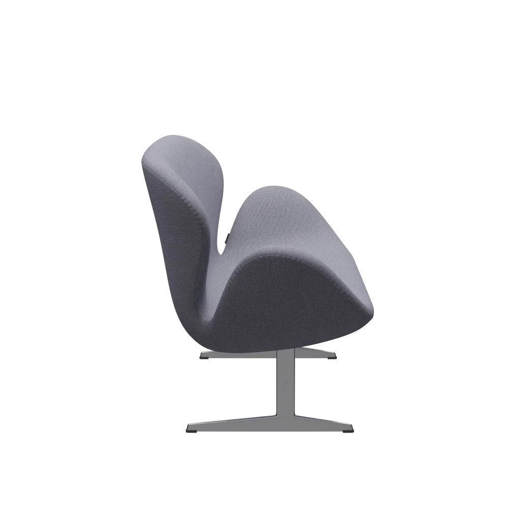 Fritz Hansen Swan™ Sofa 2 Seater, Satin Brushed Aluminium/Re Wool Lavender/Natural