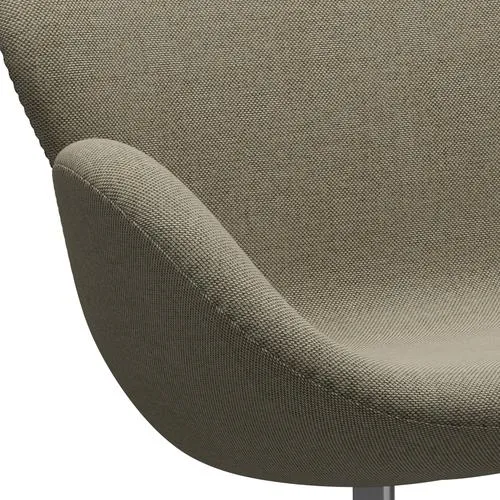 Fritz Hansen Swan™ Sofa 2 Seater, Satin Brushed Aluminium/Re Wool Light Beige/Natural