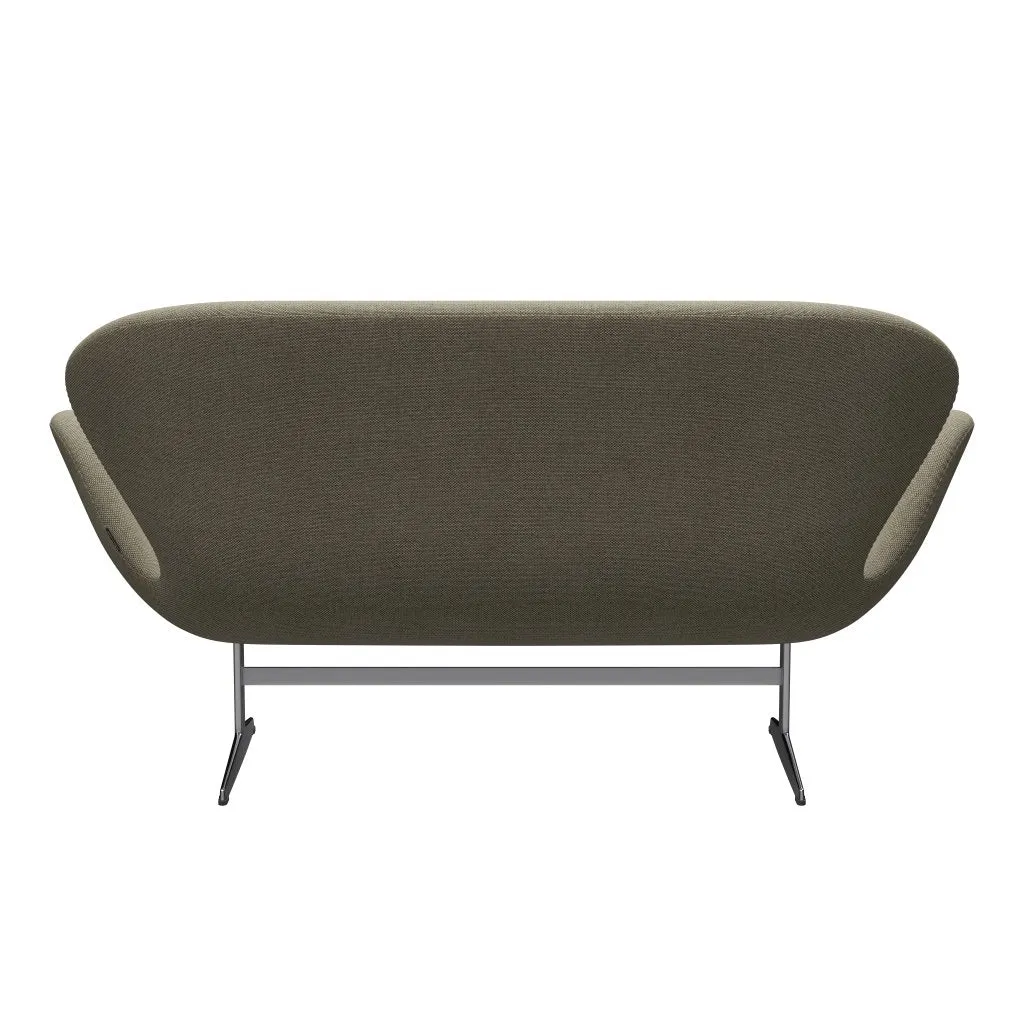 Fritz Hansen Swan™ Sofa 2 Seater, Satin Brushed Aluminium/Re Wool Light Beige/Natural