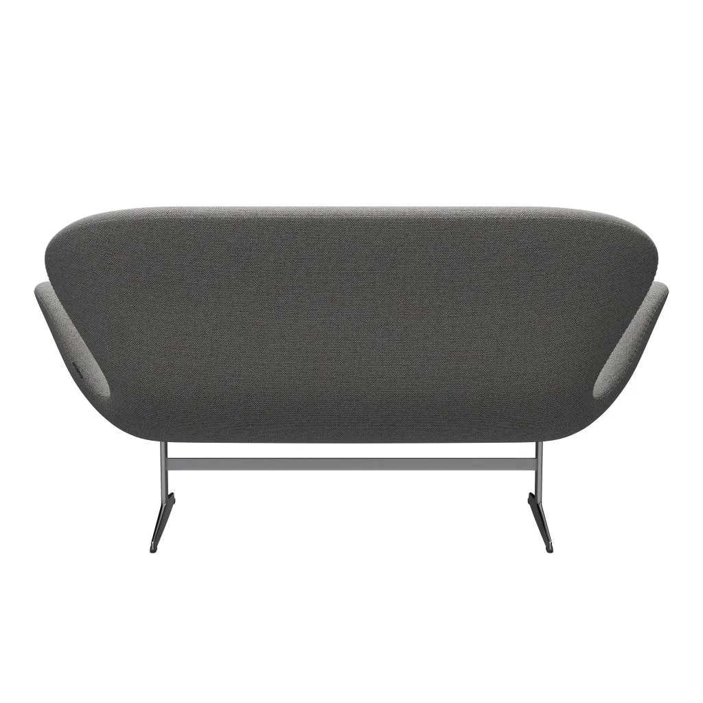 Fritz Hansen Swan™ Sofa 2 Seater, Satin Brushed Aluminium/Re Wool Wool White/Natural