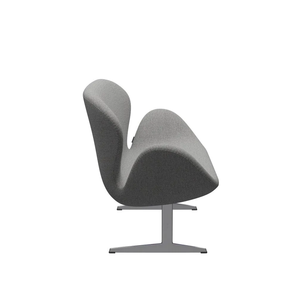 Fritz Hansen Swan™ Sofa 2 Seater, Satin Brushed Aluminium/Re Wool Wool White/Natural