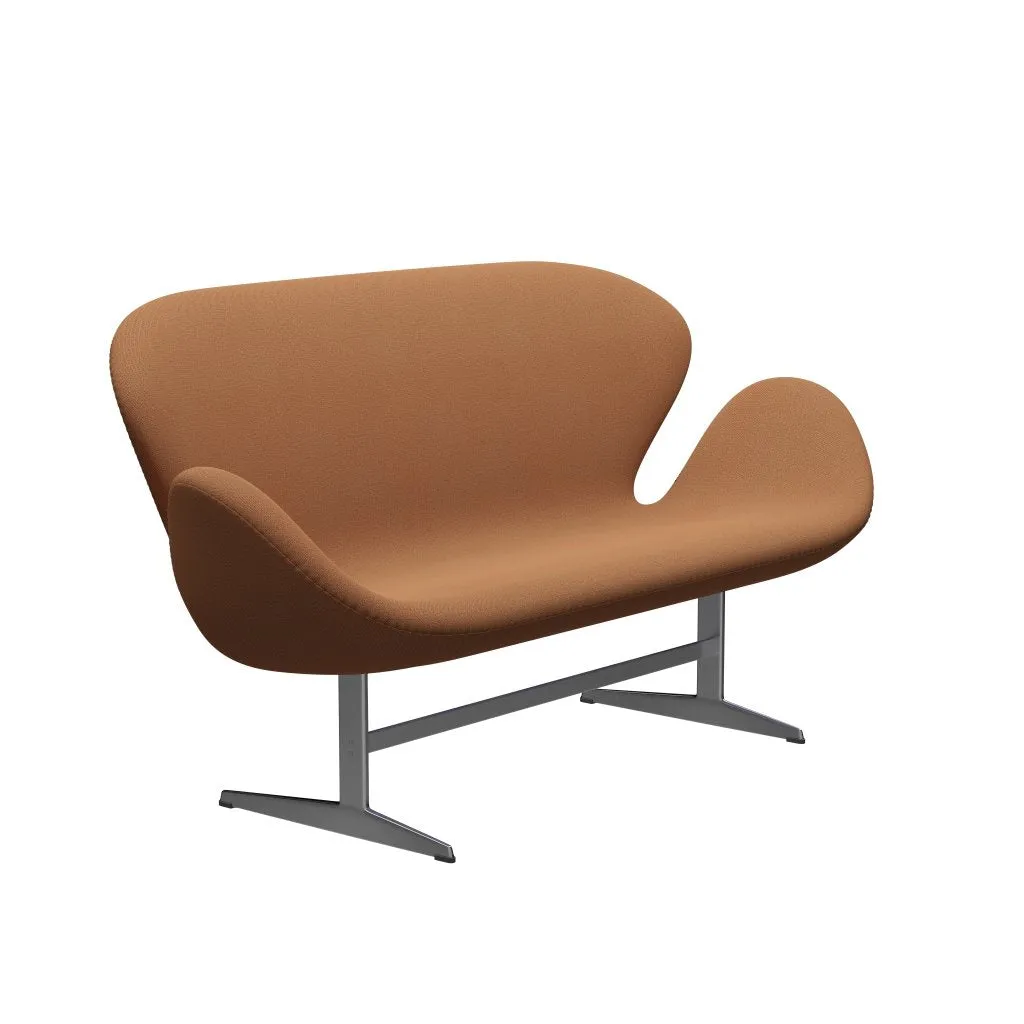 Fritz Hansen Swan™ Sofa 2 Seater, Satin Brushed Aluminum/Capture Copper