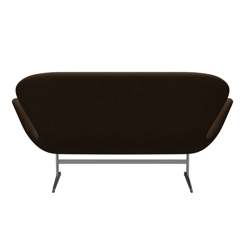 Fritz Hansen Swan™ Sofa 2 Seater, Satin Brushed Aluminum/Diablo Chestnut