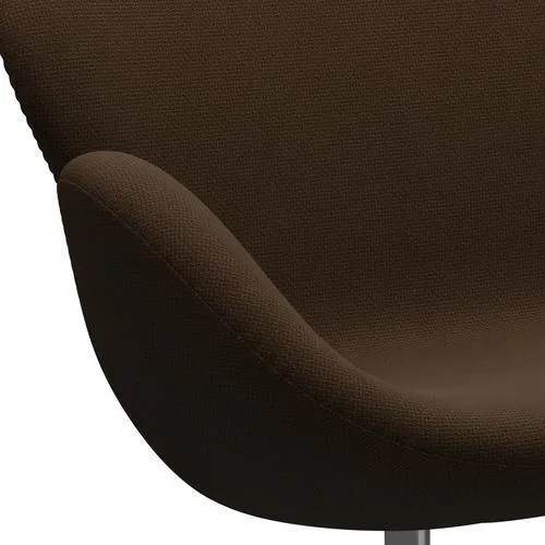 Fritz Hansen Swan™ Sofa 2 Seater, Satin Brushed Aluminum/Diablo Chestnut