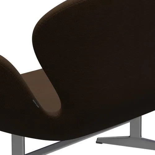 Fritz Hansen Swan™ Sofa 2 Seater, Satin Brushed Aluminum/Diablo Chestnut