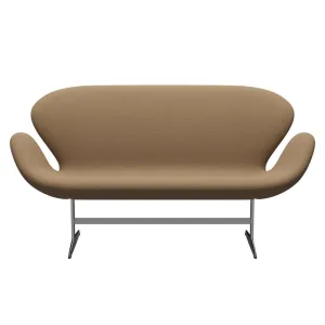 Fritz Hansen Swan™ Sofa 2 Seater, Satin Brushed Aluminum/Diablo Gold Sand