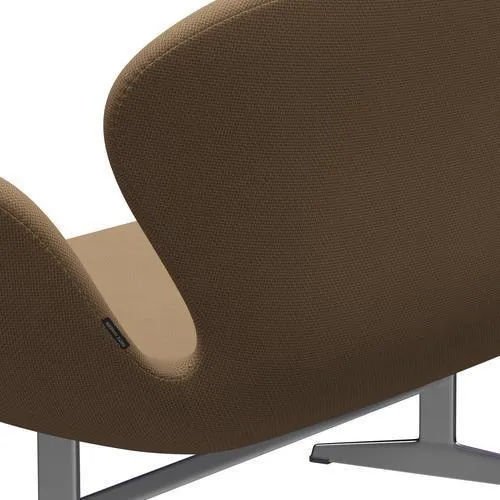 Fritz Hansen Swan™ Sofa 2 Seater, Satin Brushed Aluminum/Diablo Gold Sand