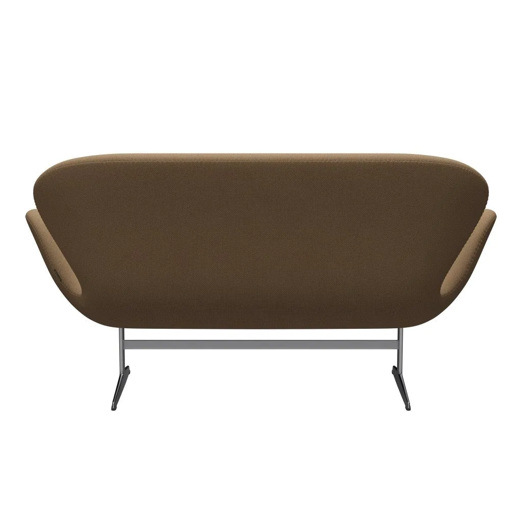 Fritz Hansen Swan™ Sofa 2 Seater, Satin Brushed Aluminum/Diablo Gold Sand