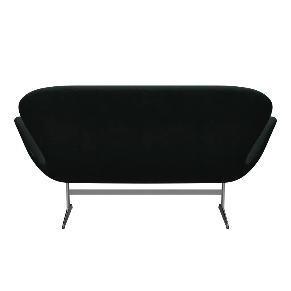 Fritz Hansen Swan™ Sofa 2 Seater, Satin Brushed Aluminum/Divina Charcoal