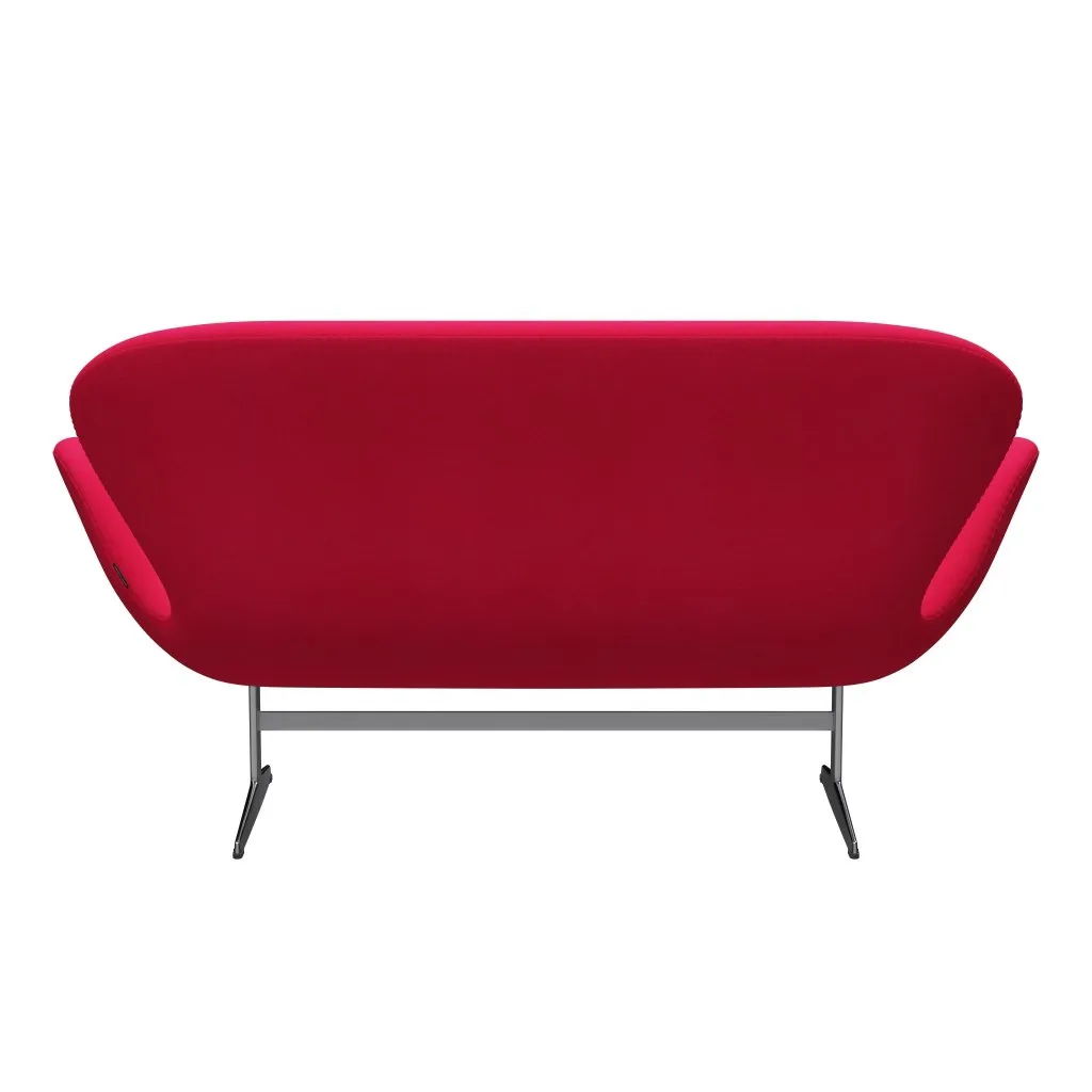 Fritz Hansen Swan™ Sofa 2 Seater, Satin Brushed Aluminum/Divina Lipstick Pink