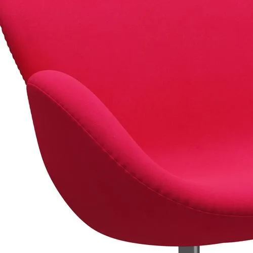 Fritz Hansen Swan™ Sofa 2 Seater, Satin Brushed Aluminum/Divina Lipstick Pink
