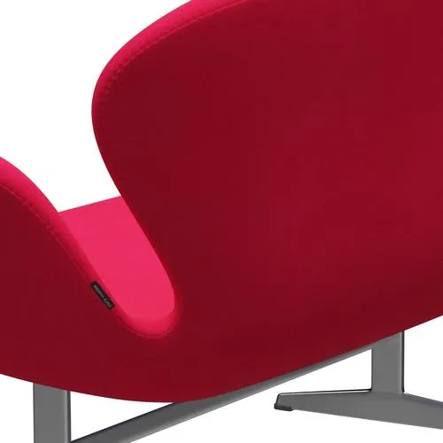 Fritz Hansen Swan™ Sofa 2 Seater, Satin Brushed Aluminum/Divina Lipstick Pink