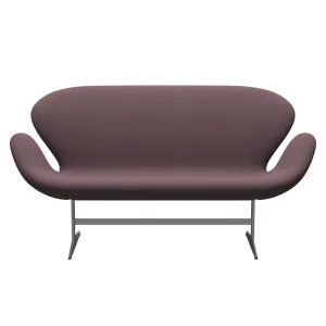 Fritz Hansen Swan™ Sofa 2 Seater, Silver Grey/Capture Aubergine