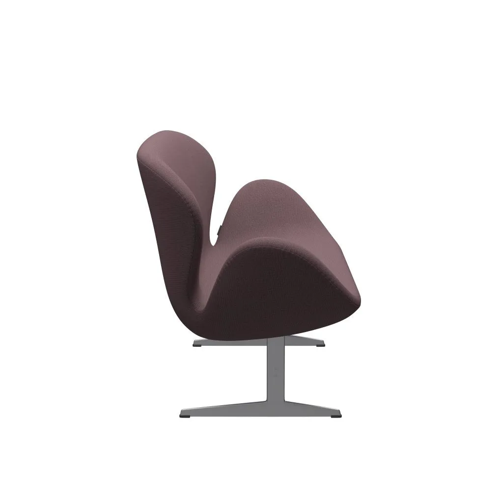 Fritz Hansen Swan™ Sofa 2 Seater, Silver Grey/Capture Aubergine