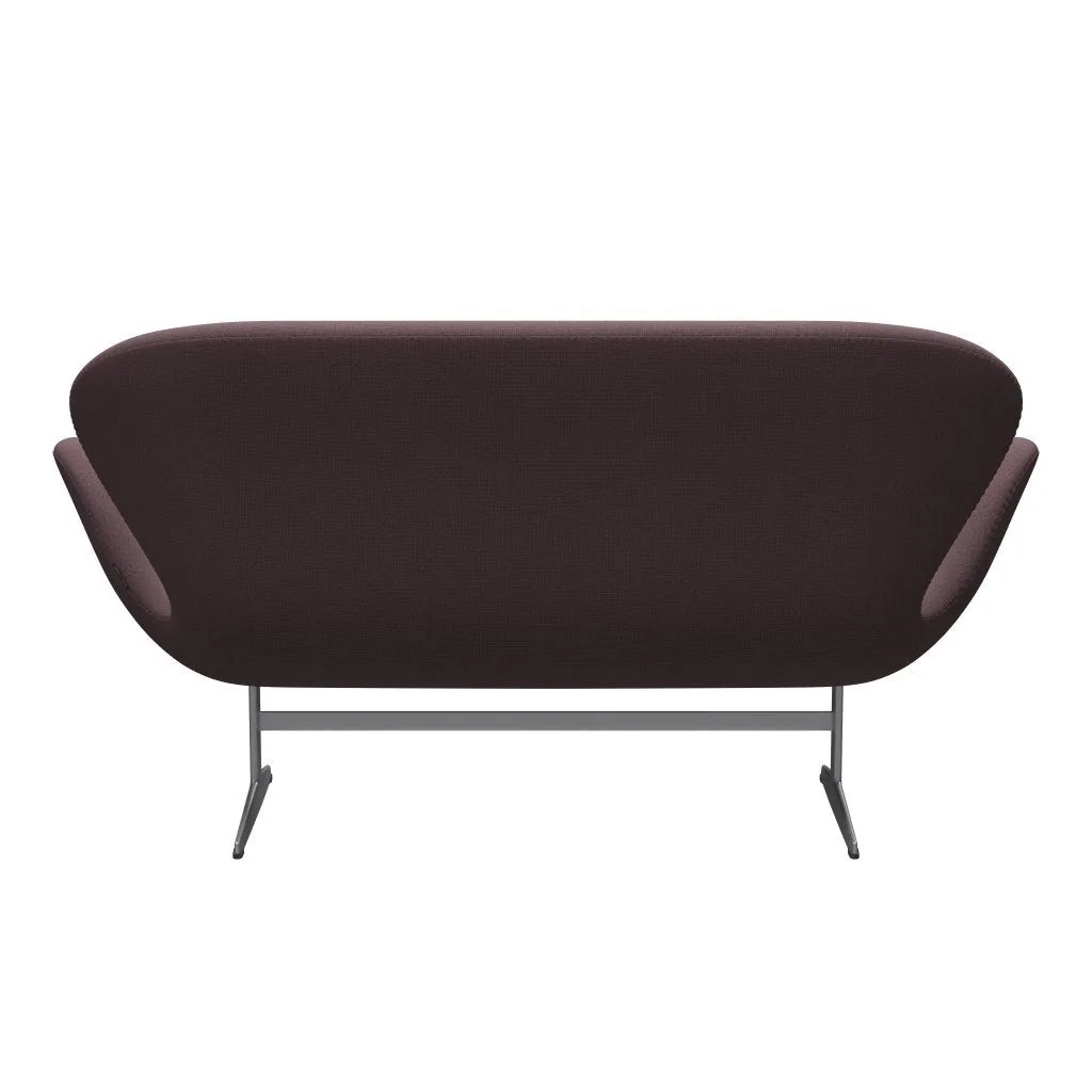 Fritz Hansen Swan™ Sofa 2 Seater, Silver Grey/Capture Aubergine