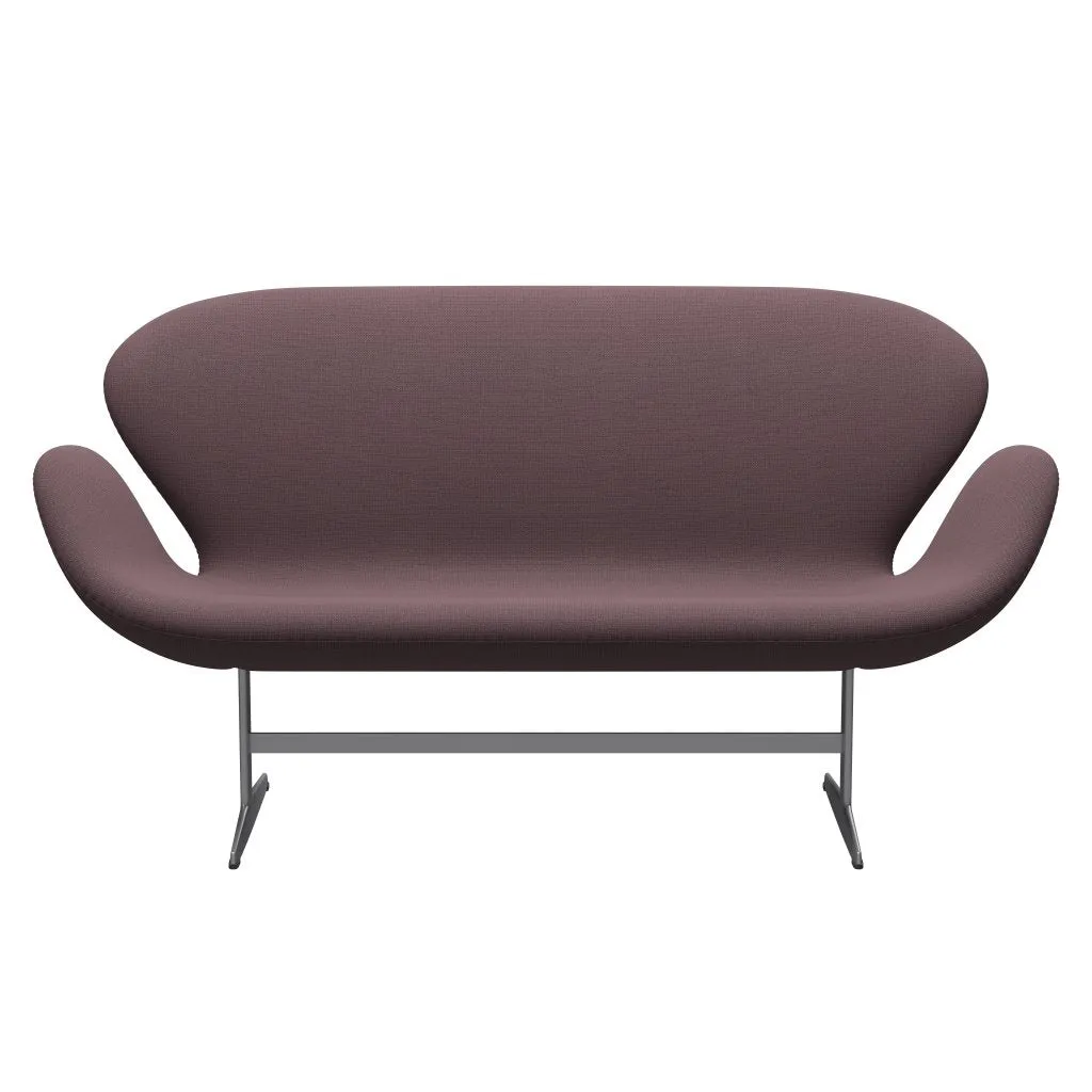 Fritz Hansen Swan™ Sofa 2 Seater, Silver Grey/Capture Aubergine