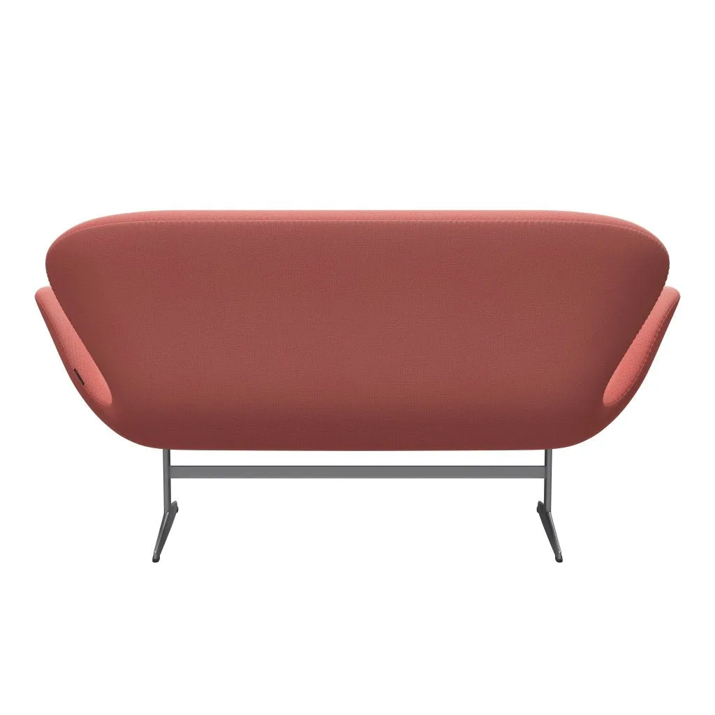 Fritz Hansen Swan™ Sofa 2 Seater, Silver Grey/Capture Coral