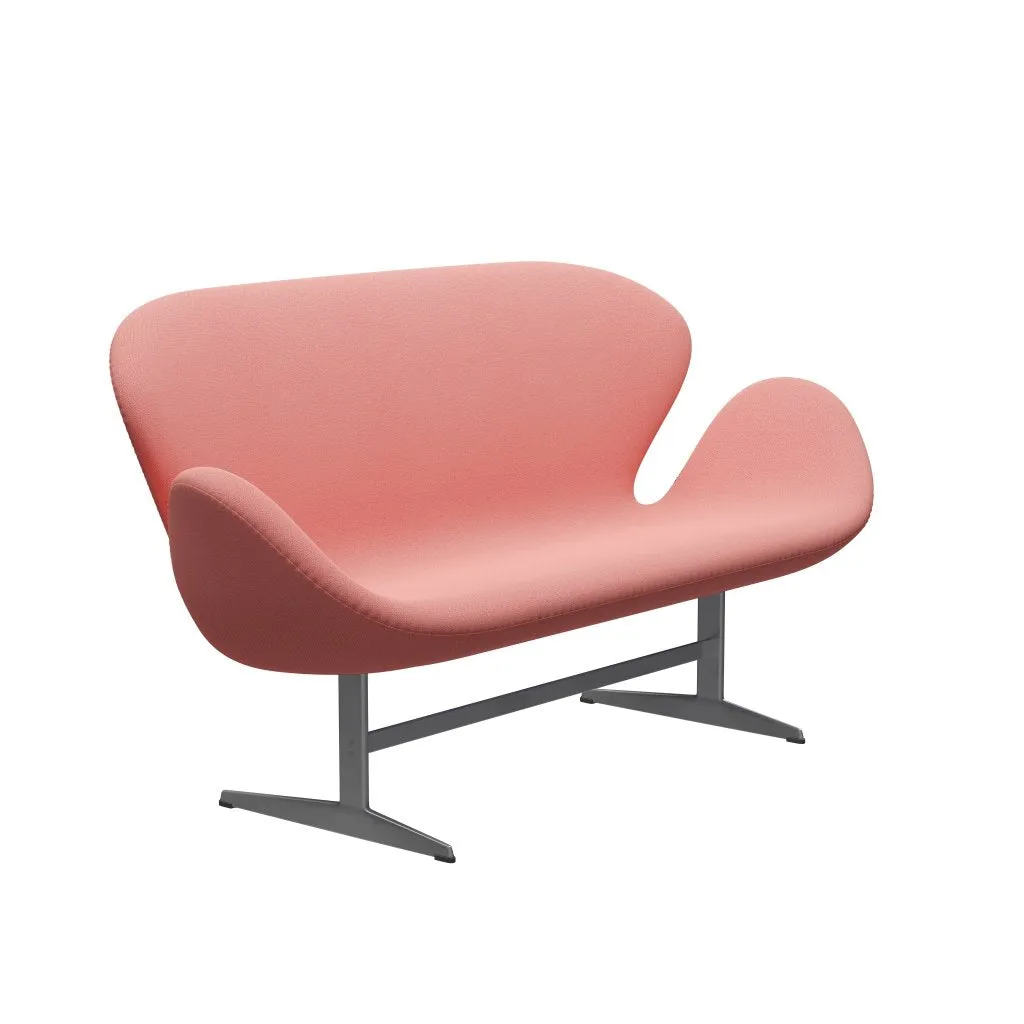 Fritz Hansen Swan™ Sofa 2 Seater, Silver Grey/Capture Coral