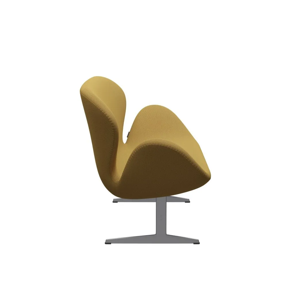 Fritz Hansen Swan™ Sofa 2 Seater, Silver Grey/Capture Mustard Light