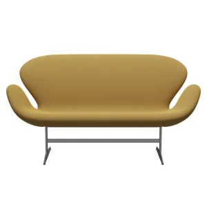 Fritz Hansen Swan™ Sofa 2 Seater, Silver Grey/Capture Mustard Light