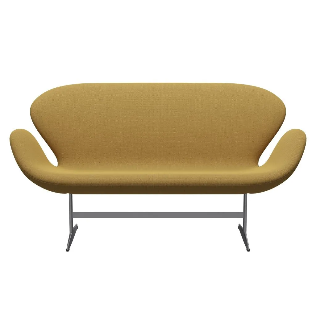 Fritz Hansen Swan™ Sofa 2 Seater, Silver Grey/Capture Mustard Light