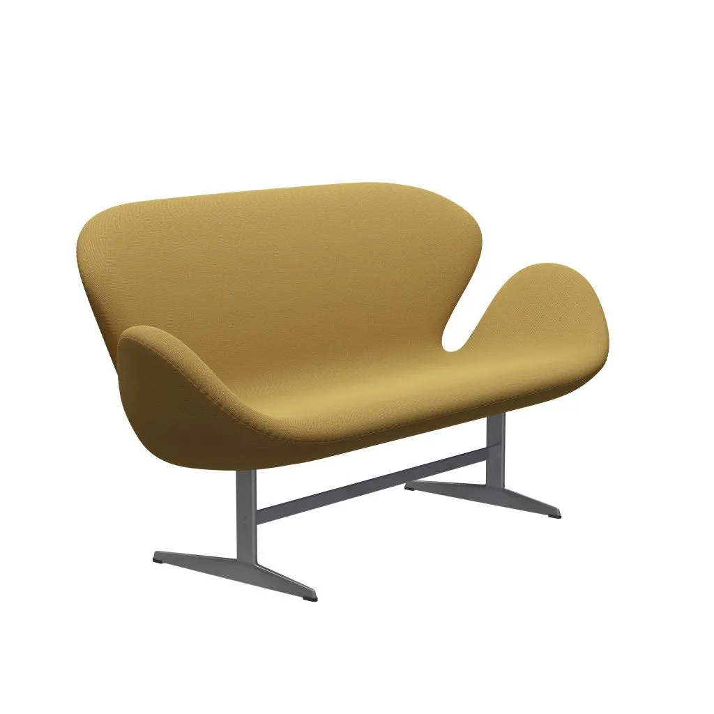 Fritz Hansen Swan™ Sofa 2 Seater, Silver Grey/Capture Mustard Light