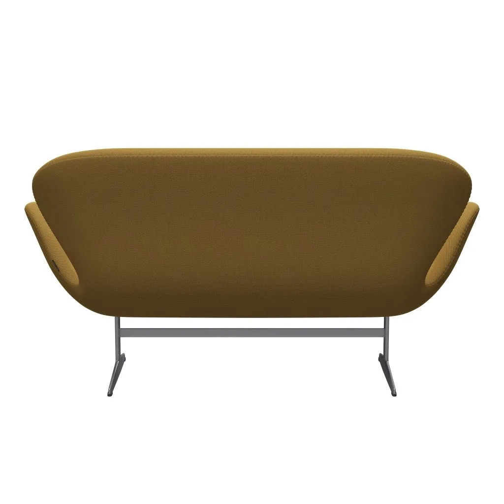 Fritz Hansen Swan™ Sofa 2 Seater, Silver Grey/Capture Mustard Light