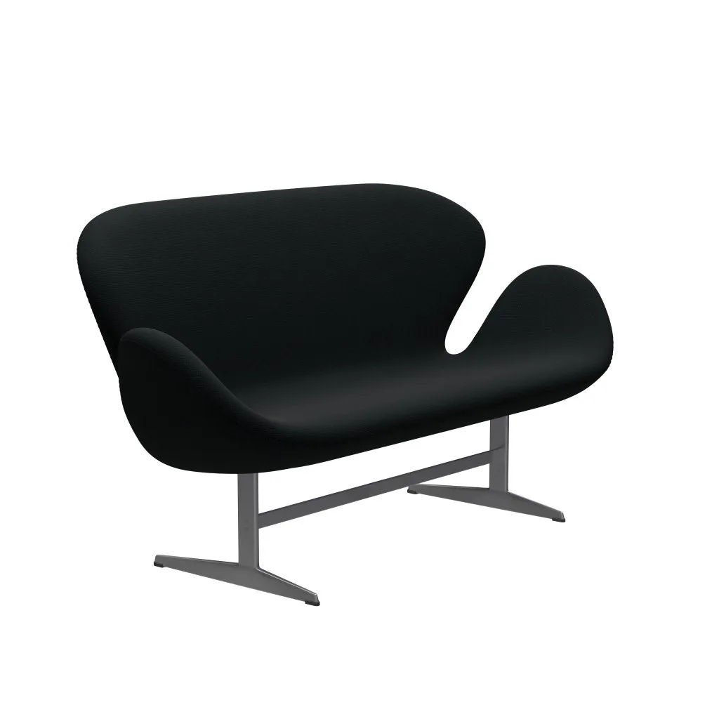 Fritz Hansen Swan™ Sofa 2 Seater, Silver Grey/Diablo Black
