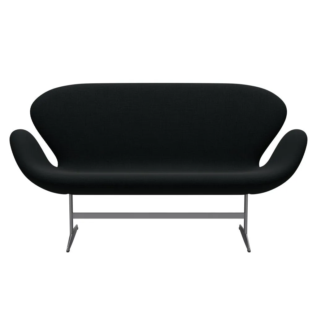 Fritz Hansen Swan™ Sofa 2 Seater, Silver Grey/Diablo Black
