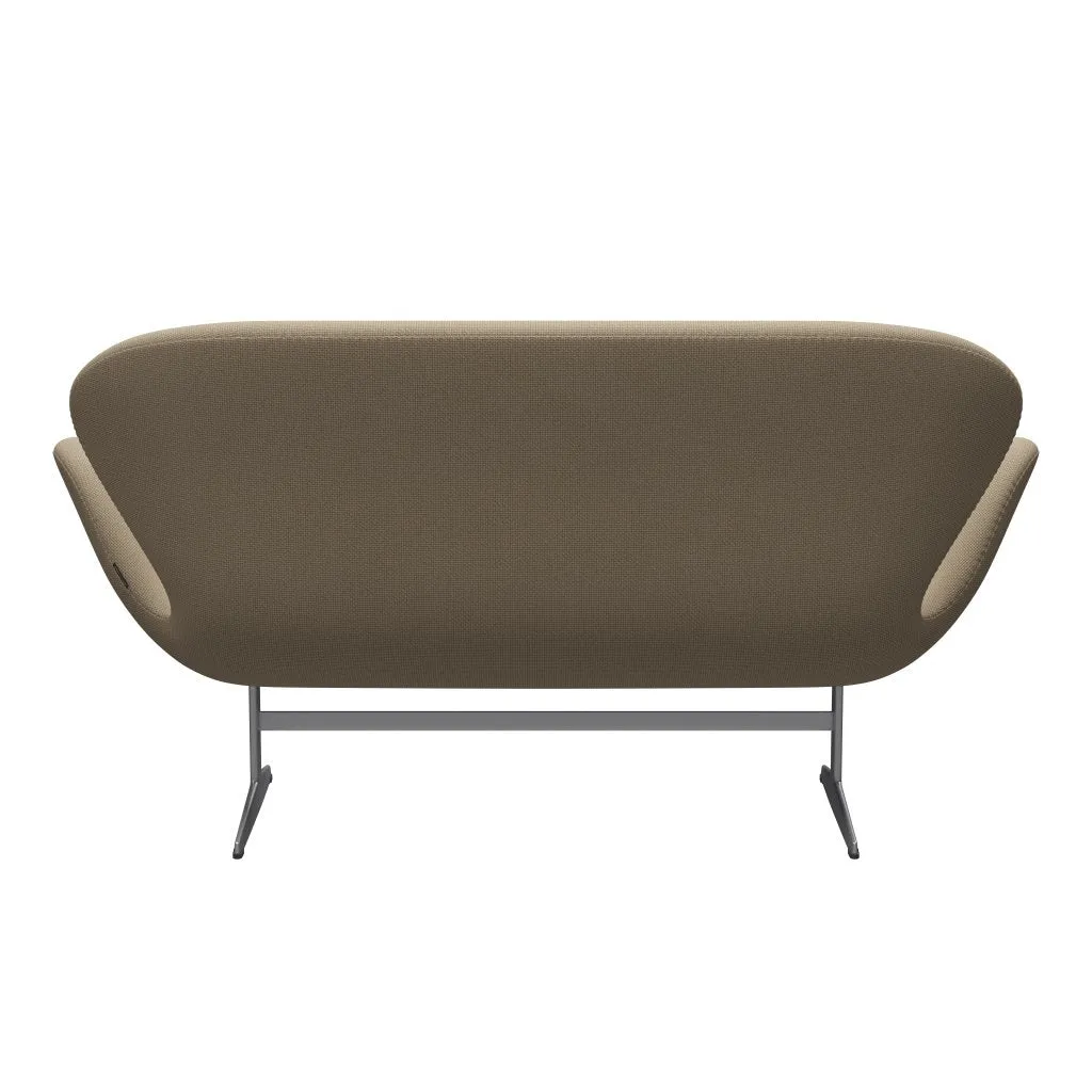 Fritz Hansen Swan™ Sofa 2 Seater, Silver Grey/Diablo Hessian