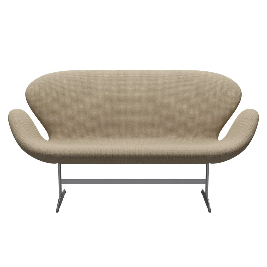 Fritz Hansen Swan™ Sofa 2 Seater, Silver Grey/Diablo Hessian